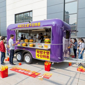 橙色RV型U500紫色披萨移动食品拖车烧烤食品卡车时尚食品货车移动业务最佳销售